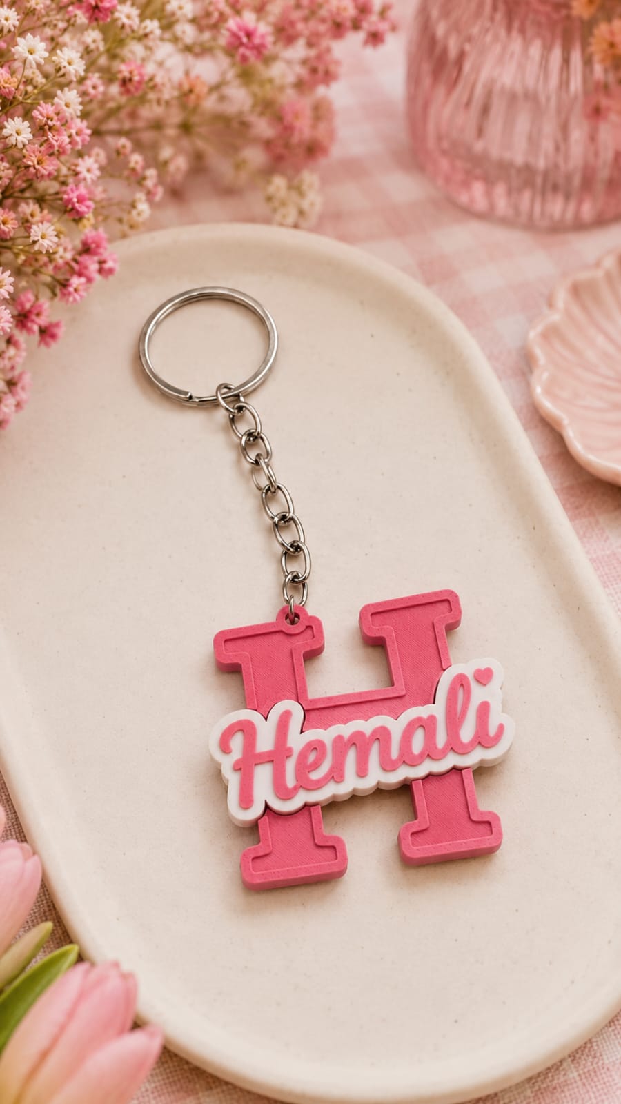 Name Keychain with Letter